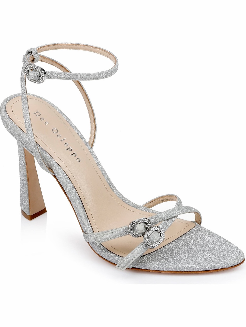 Dee Ocleppo Lanai Silver Glitter Ankle-Strap High Heel Sandal (10)